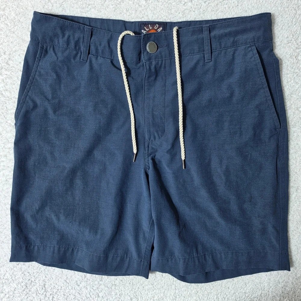 Faherty Mens 30 All Day Shorts Navy Spandex Hybrid Drawstring MSC0013